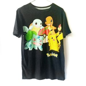 Pokemon T-shirt Black Pikachu Size XL